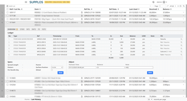 ロット履歴とトレーサビリティ
